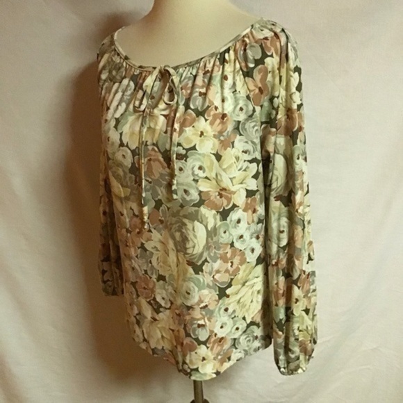 Vintage 70s autumn flowers peasant top - Picture 5 of 7